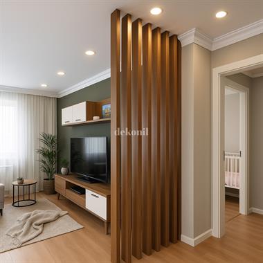 Teak Ahşap Seperatör Duvar Bölme Profili 5*8*280 cm