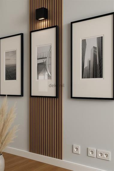 Teak Black MDF Lambri, Lux Duvar Paneli 12 cm