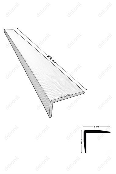 Teak Kompozit Zemin Deck L Köşe Kapama Profili 4*6 cm