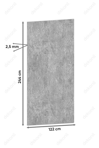 Torino Beton Desenli PVC Duvar Paneli 122x244 cm