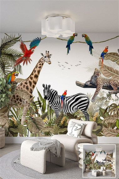 Tropical Patterned Custom Print Wallpaper