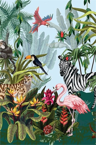Tropical Patterned Custom Print Wallpaper