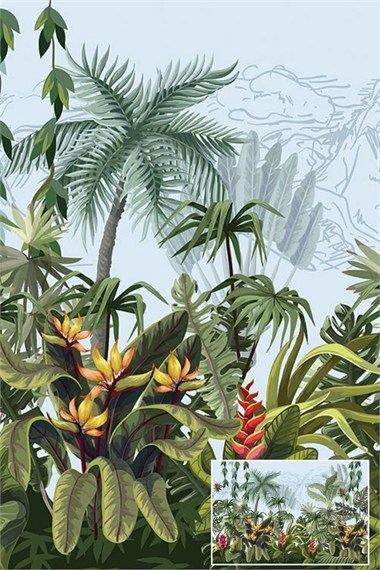 Tropical Patterned Custom Print Wallpaper