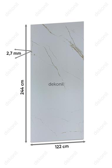 Valeria Mat Dokulu Mermer Desenli Pvc Duvar Paneli 122*244cm