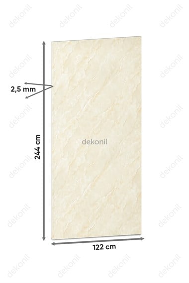Vanilla Mermer Desenli PVC Duvar Paneli 122x244 cm