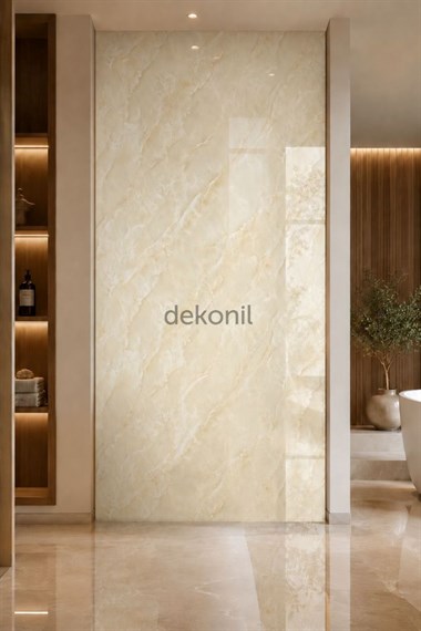 Vanilla Mermer Desenli PVC Duvar Paneli 122x244 cm