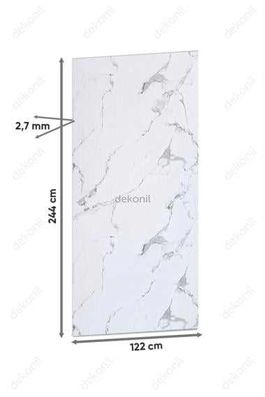 White Mermer Desenli Pvc Duvar Paneli 122*244cm