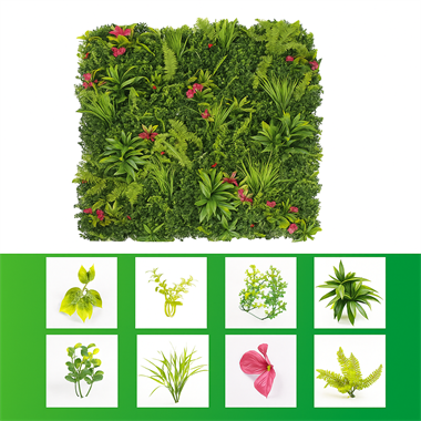 Yapay Bitki & Çiçek Dikey Bahçe Paneli 100*100 cm 1025