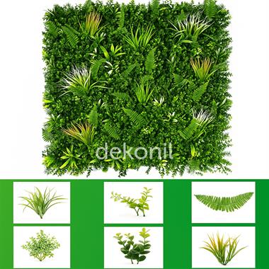 Yapay Bitki & Çiçek Dikey Bahçe Paneli 100*100 cm 1004