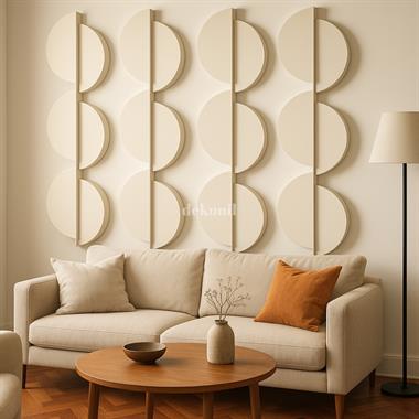 Yarım Oval MDF Duvar Paneli 39*79 cm