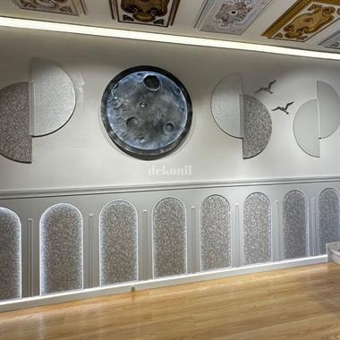 Yarım Oval MDF Duvar Paneli 39*79 cm