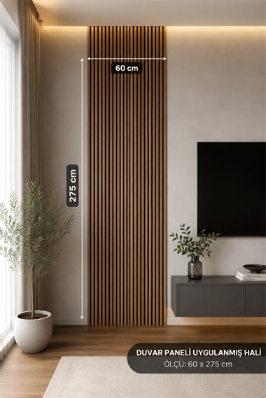 Yeni Nesil Lambri Duvar Paneli Ceviz 60*275 cm