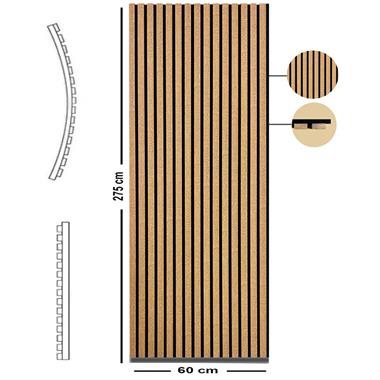 Yeni Nesil Lambri Duvar Paneli Teak 60*275 cm