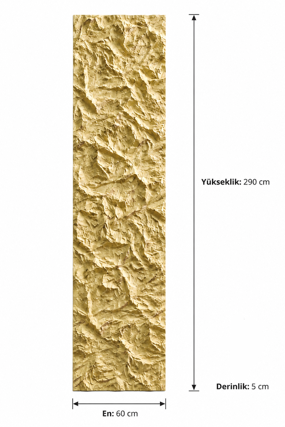 60 x 290 cm poliüretan kaya paneli ölçüsü