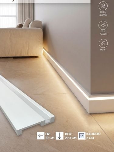 Boyanabilir Ledli Süpürgelik