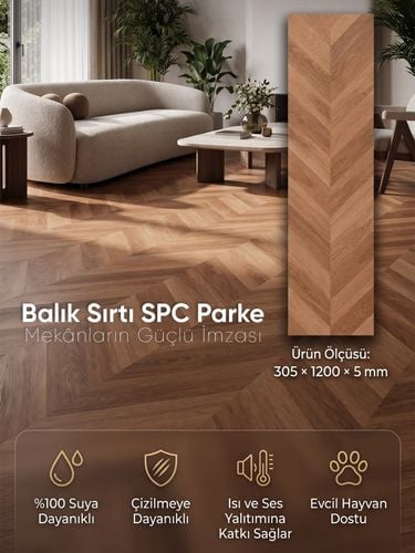 Spc Suya Dayanıklı Balık Sırtı Parke 