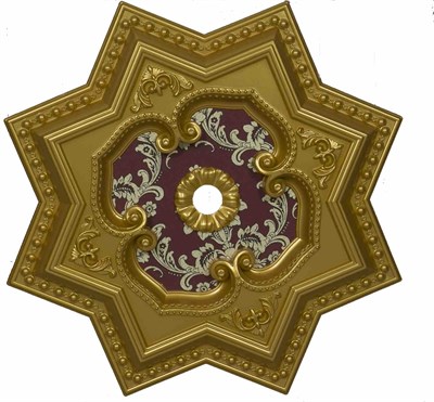 Altın Bordo Yıldız Saray Tavan 60cm l Dekonil Saray Tavan