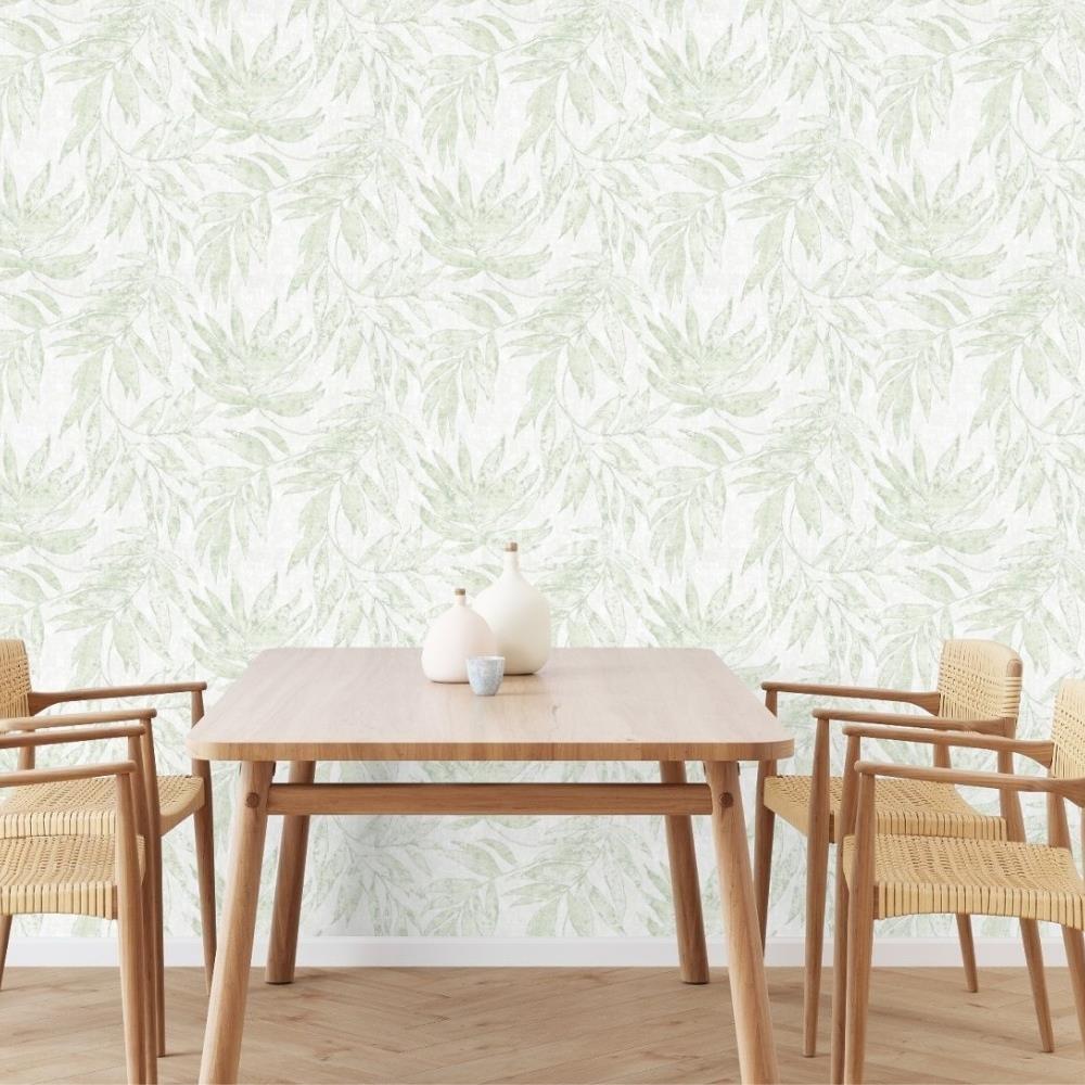 Adawall Hue Yaprak Desenli Duvar Kağıdı 24208-2