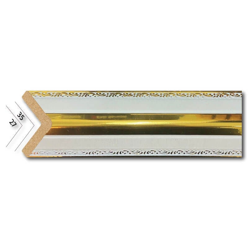 Beyaz Altın Sarmaşık Dış Köşe Bal Profil 3,5 cm | Dekonil