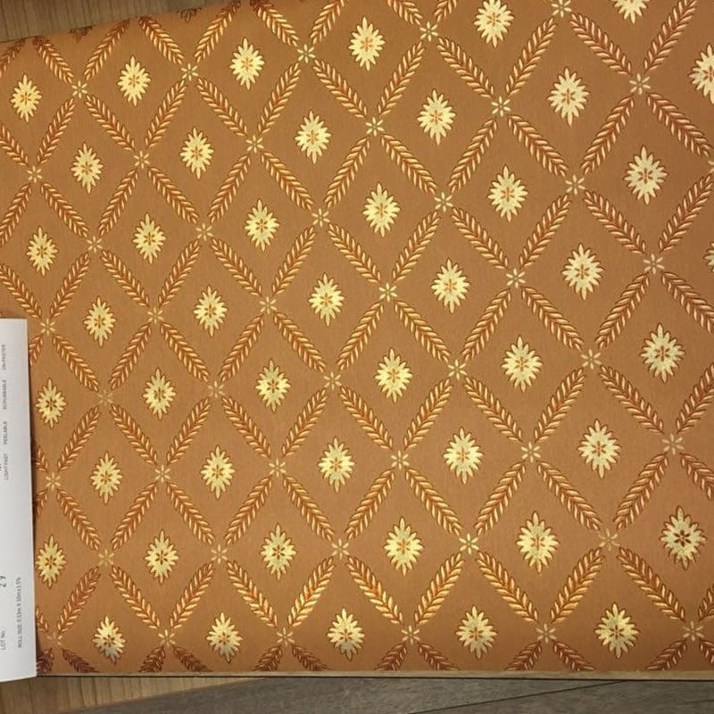 ورق جدران بنقشة زهور برونزية مذهبة D-97322