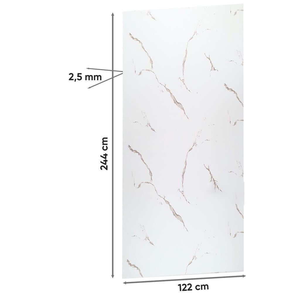Calacatta White Marble Patterned PVC Wall Panel 122*244cm