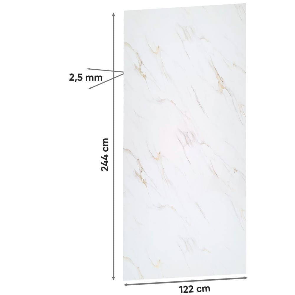 Carrara Gold Marble Patterned PVC Wall Panel 122*244cm