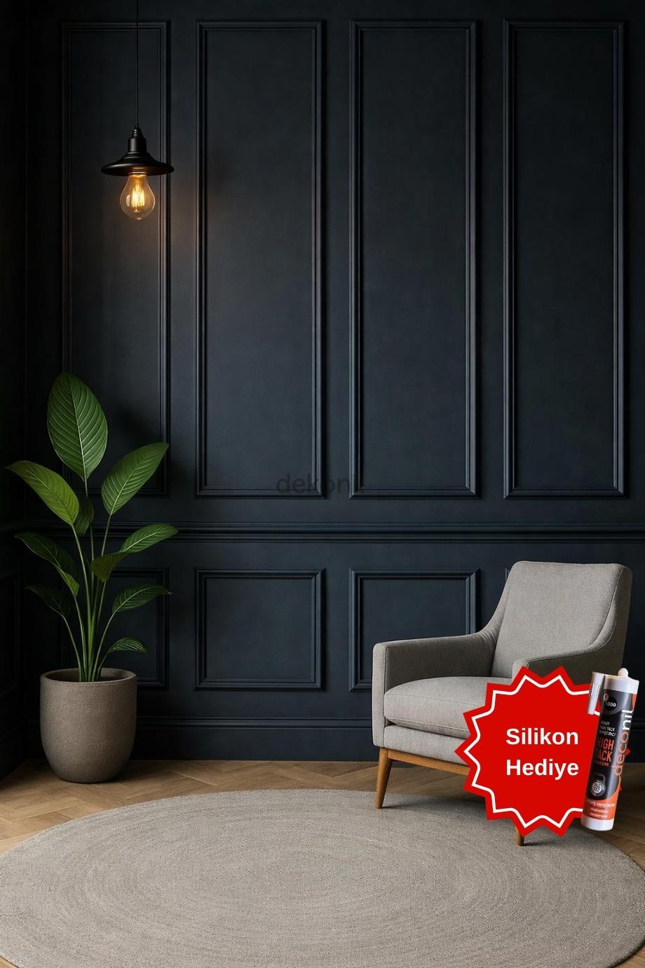 Destan 4cm Boyanabilir Bordürlü  Hazır Kesilmiş Duvar Çıtası Paketi 8'li