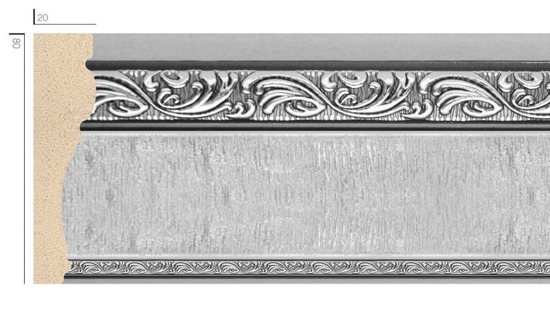 Wall and Ceiling Border Silver 8cm