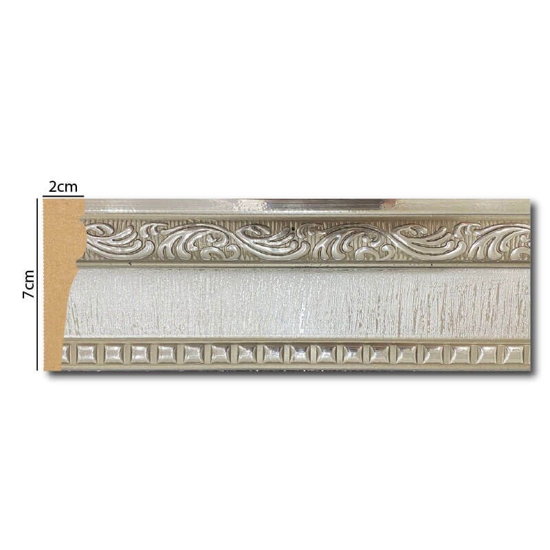 حافة مطرزة بزهرة اللبلاب الفضية بطول 7 سم