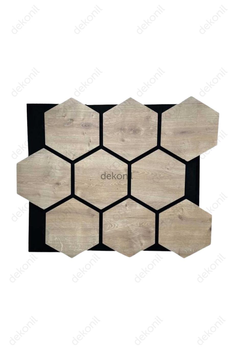 Hexagon Akustik Altıgen Meşe Duvar Paneli