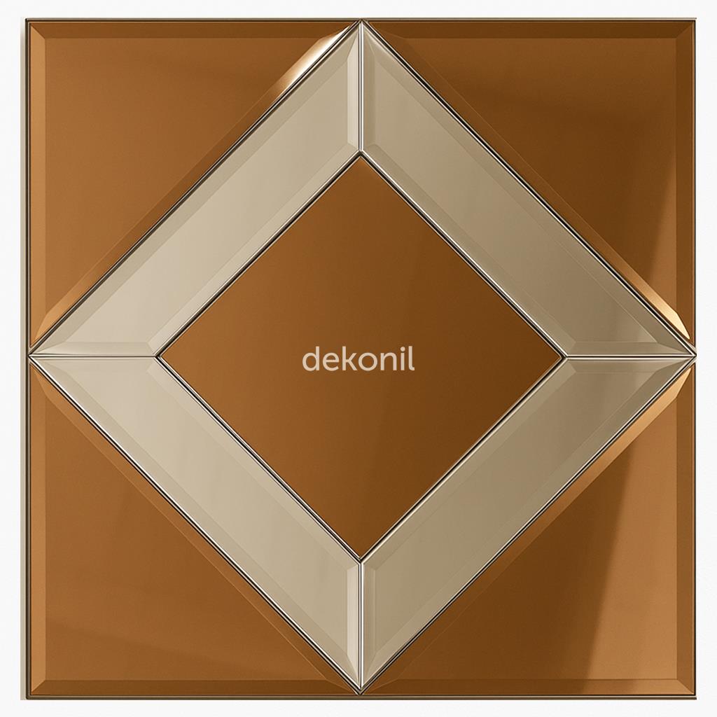 Kendinden Yapışkanlı Karo Ayna Mixture Bronz - Silver  30*30 cm