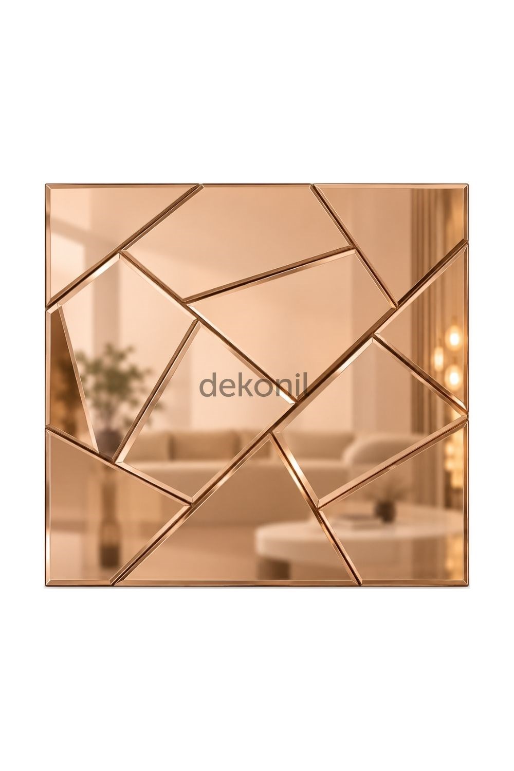 Kendinden Yapışkanlı Mozaik Karo Ayna Geometrik Pink 30*30 cm