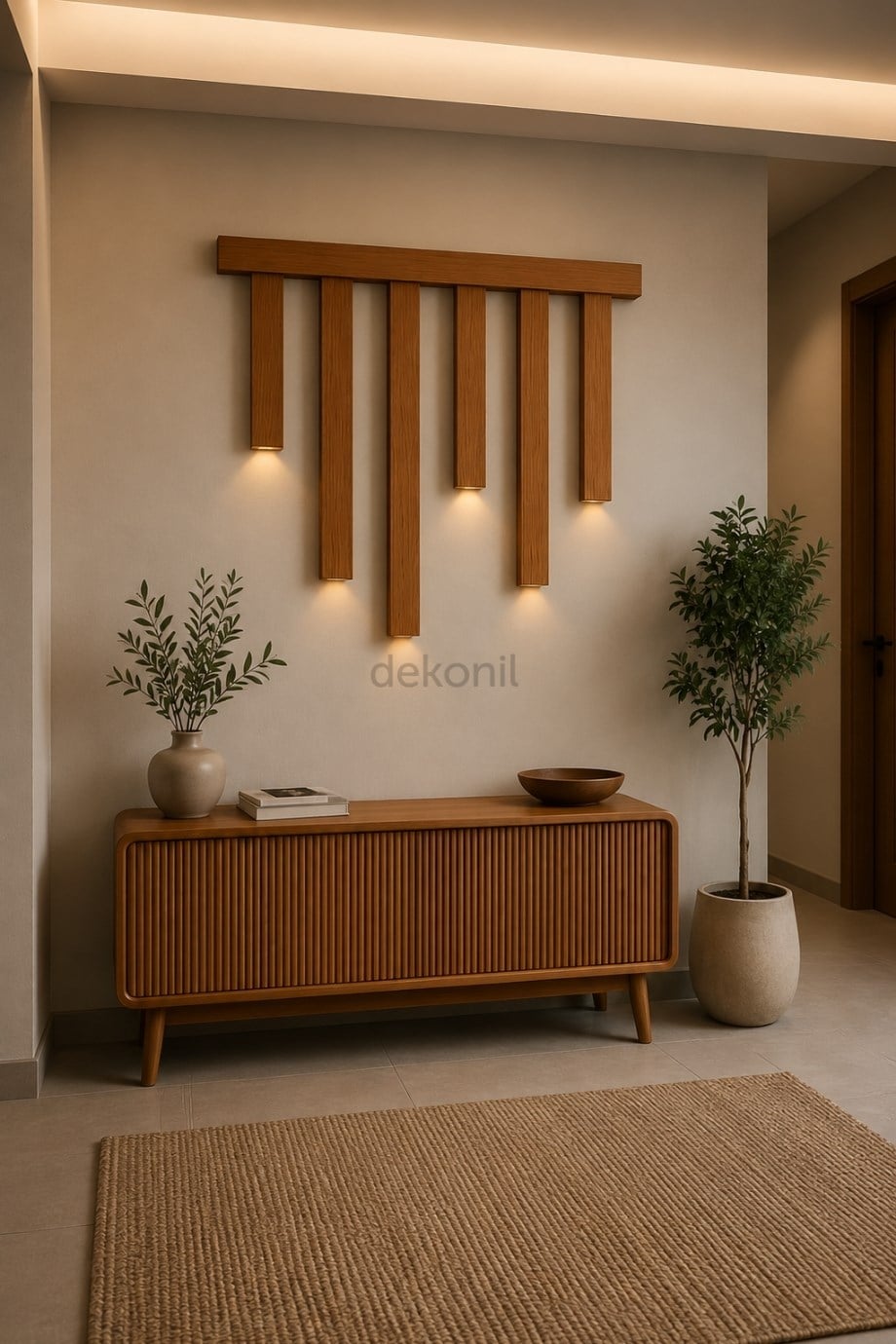 Led'li Duvar Seperatör Paketi Teak Ahşap 5*5cm