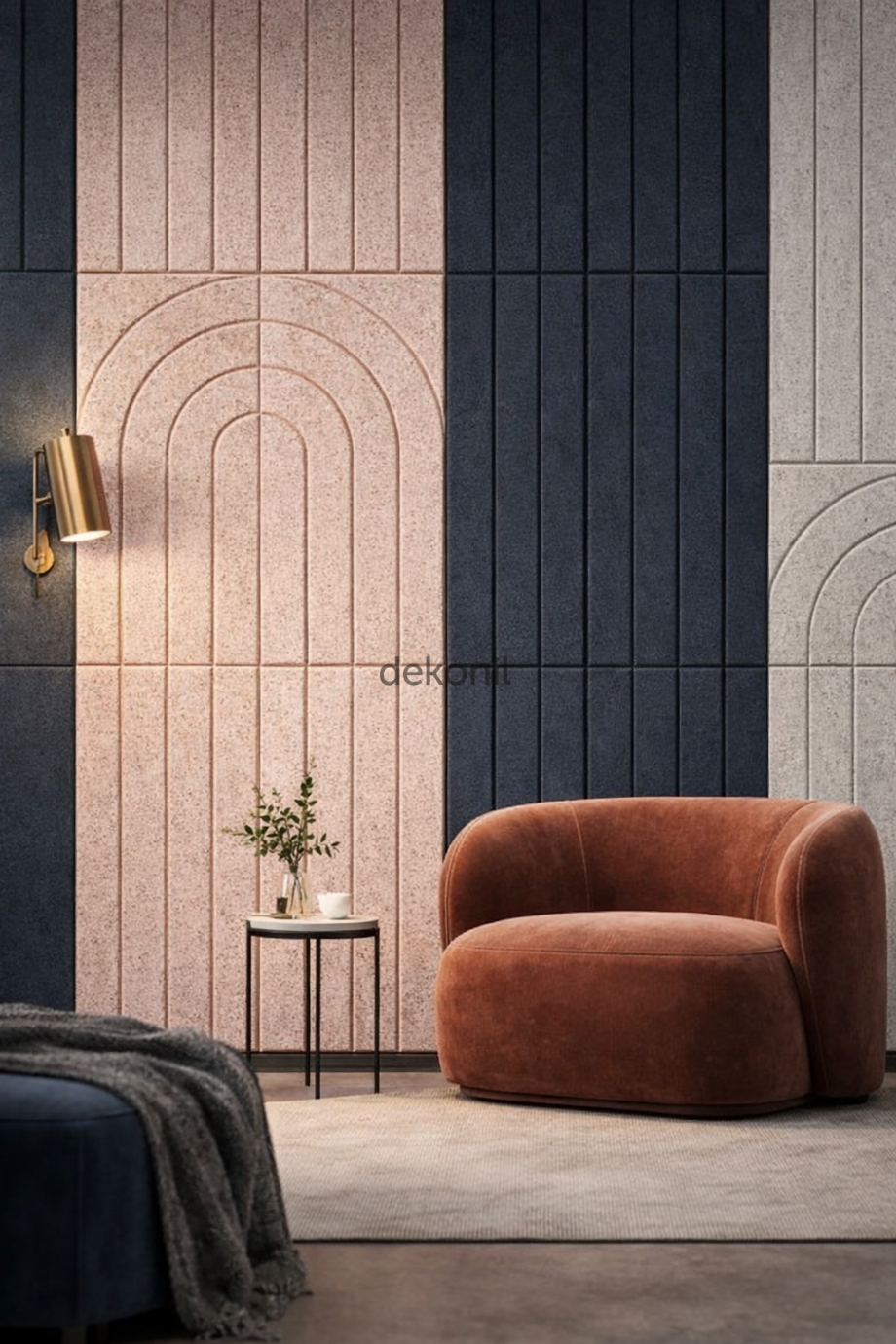 Nera Dekoratif Çift Taraflı MDF Çizgili Duvar Paneli 40*90cm