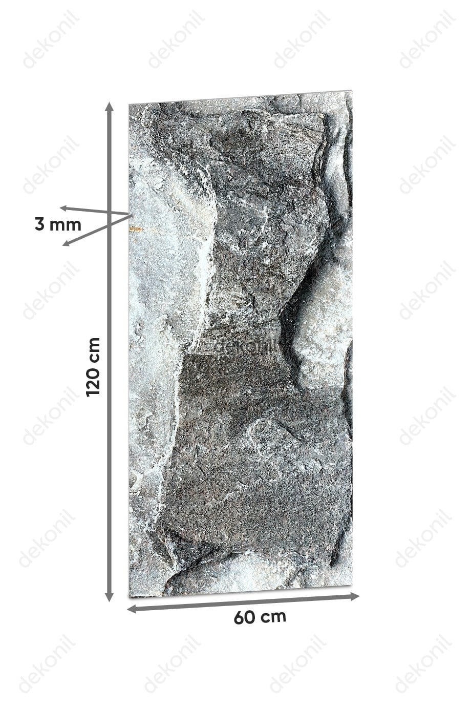 Pietra Antrasit Flex Stone İnce Esnek Doğal Taş Panel 60*120 cm