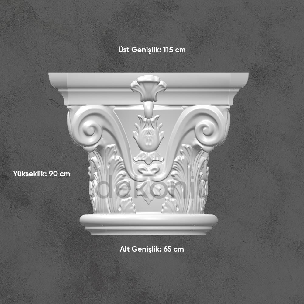 رأس عمود من البولي يوريثين نصف مجوف 60 سم