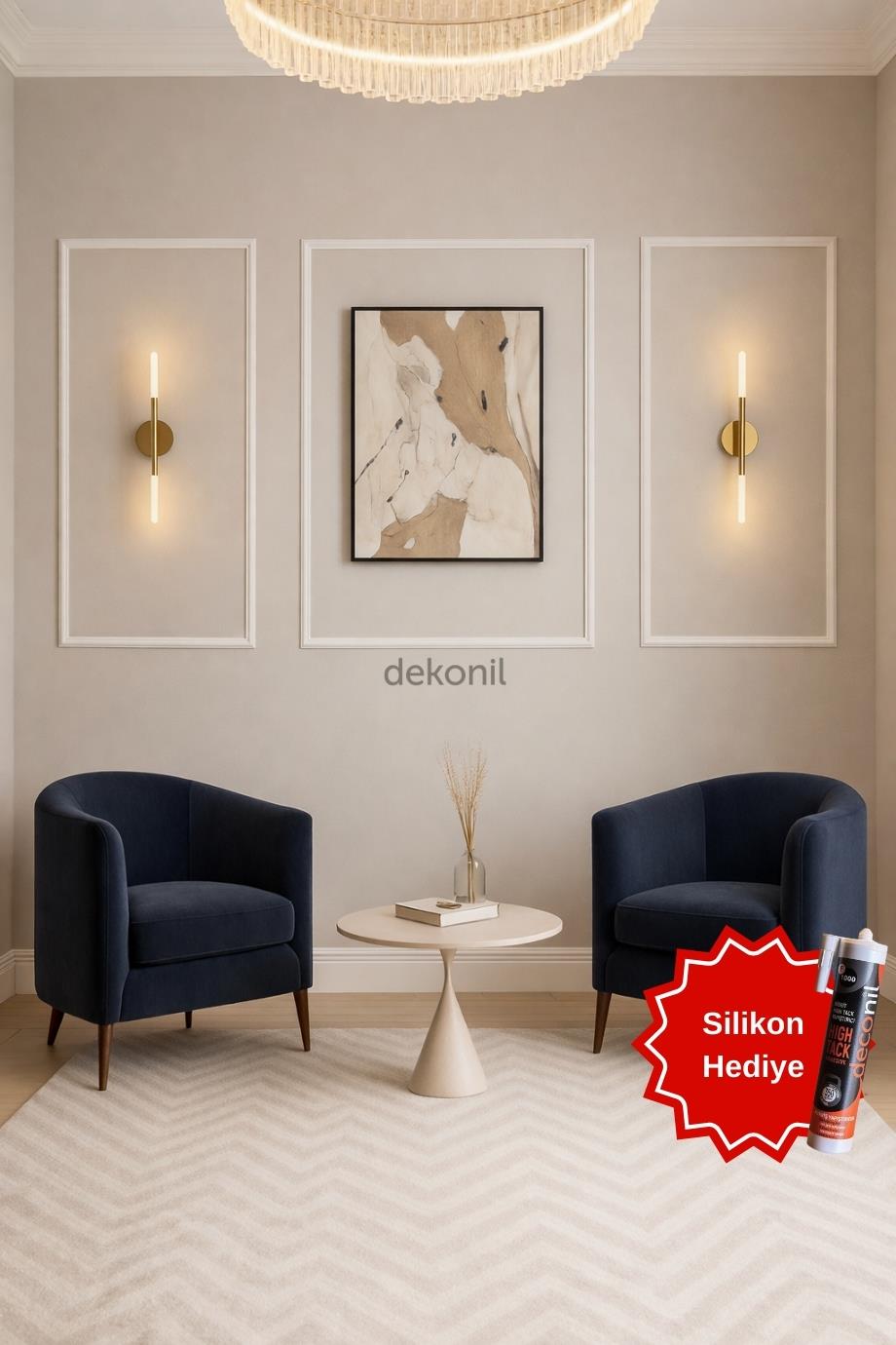 Roma 2.5cm Boyanabilir Hazır Kesilmiş Duvar Çıtası Paketi 3'lü (120*50 cm)