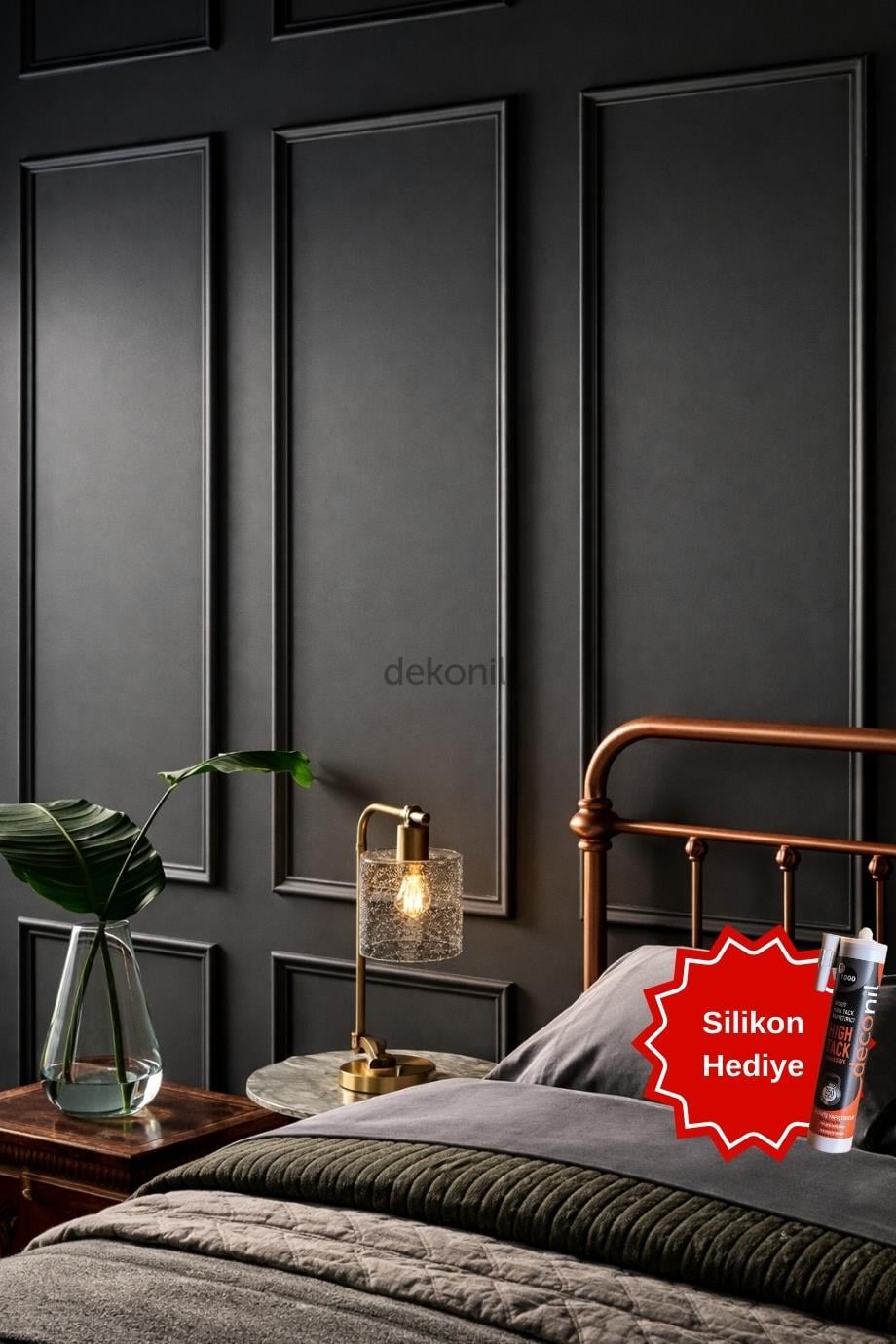 Roma 2.5cm Boyanabilir Hazır Kesilmiş Duvar Çıtası Paketi 3'lü (Silikon Hediyeli) (150*70 cm)