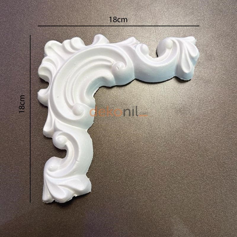 Flower Polyurethane Paintable 4 cm Slat Snap Corner Motif