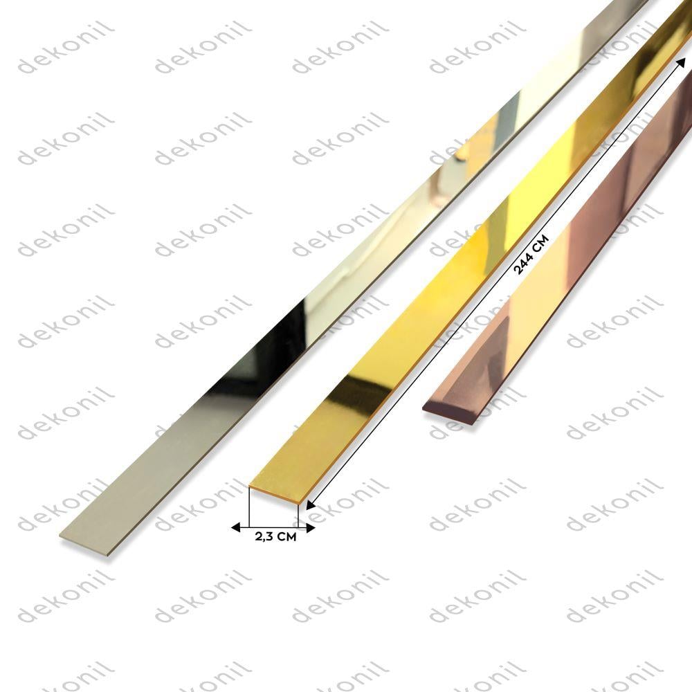 Strip Plexiglass Adhesive Gold Mirror 244cm