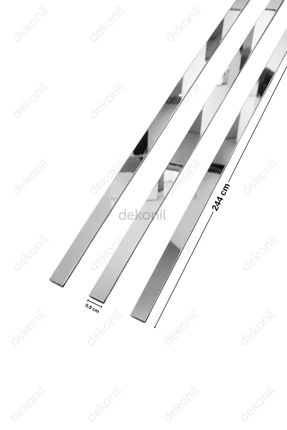 Strip Plexi Adhesive Silver Mirror 1 cm