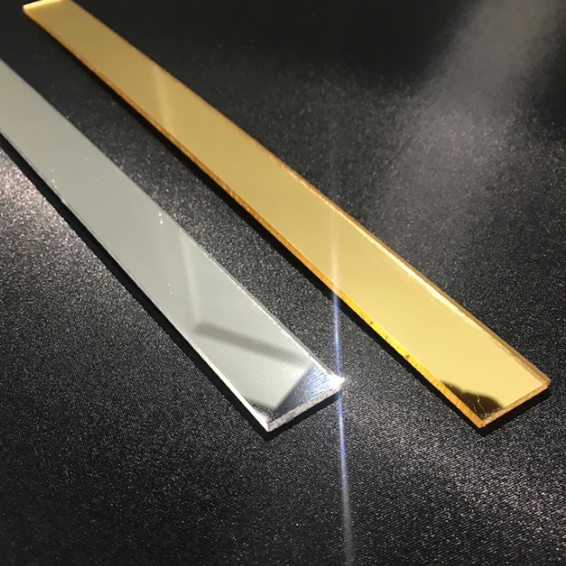 Şerit Pleksi Yapışkanlı Gold Ayna 244cm | Dekonil