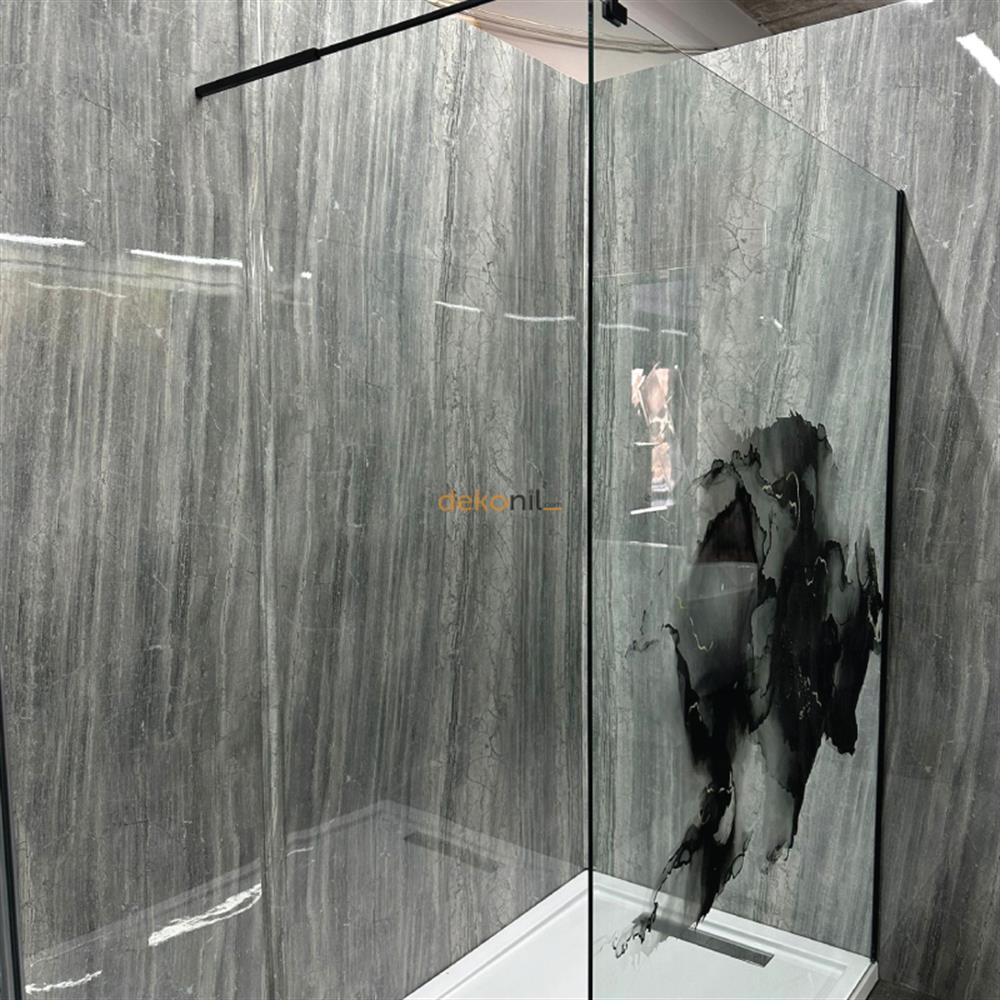 Tıtan Grey Mermer Desenli Pvc Duvar Paneli 122*244cm| Dekonil