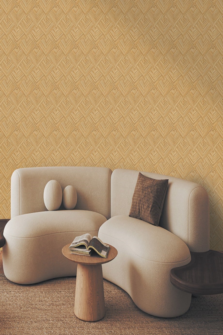 Zambaiti Parati Natural Geometrik Desenli İtalyan Duvar Kağıdı Z48401