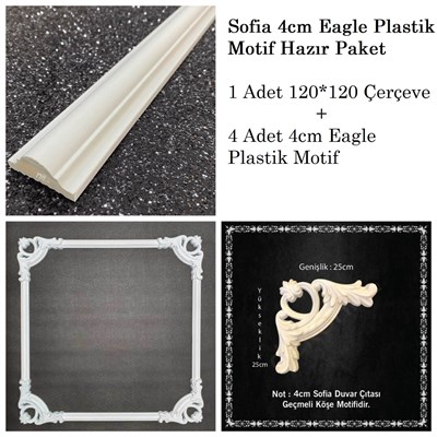 Sofia 4cm Eagle Plastik Hazır Duvar Çıtası Paketi 120*120cm | Dekonil