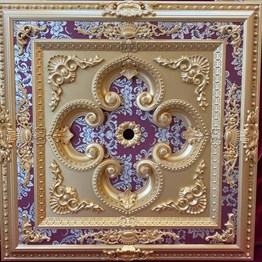 Altın Bordo Kare Saray Tavan 90*90 cm l Dekonil Saray Tavan