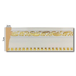 Beyaz Altın Sarmaşık İşlemeli Bordür-Süpürgelik 7cm | Dekonil