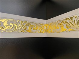 Beyaza Altın Ahşapiyer İşlemeli Bordür 8*2,90 cm