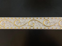 Beyaza Altın Saray Tavan Bordür 8,5*102,5 cm, Saray Tavan Profilleri Çıta Bordür Süpürgelik Lambri Modelleri ve Fiyatları Patina, Eskitme, Altın, Gümüş