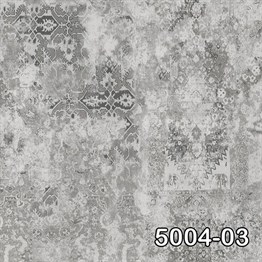Decowall Retro 5004-03 Gri Damask Desenli Duvar Kağıdı